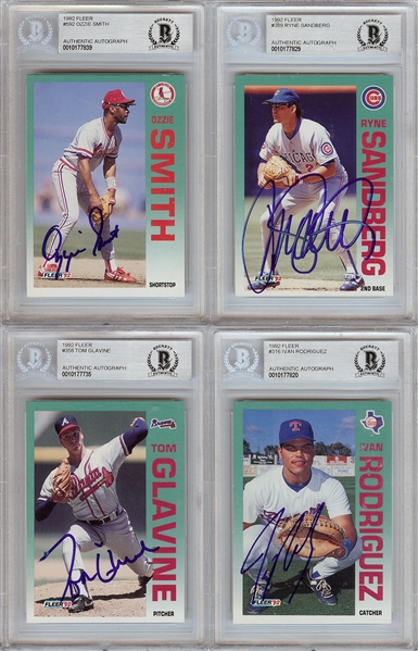 Signed 1992 Fleer Baseball Card Collection (517 different)