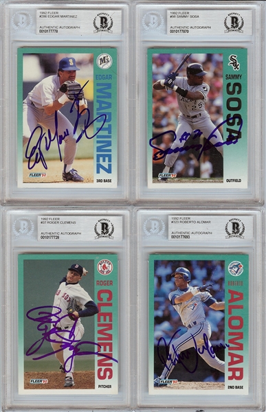 Signed 1992 Fleer Baseball Card Collection (517 different)