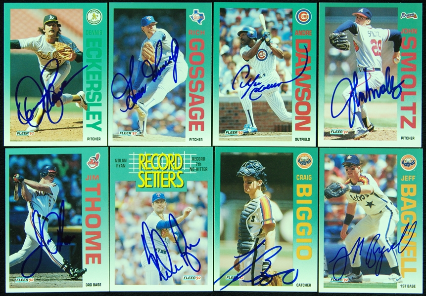 Signed 1992 Fleer Baseball Card Collection (517 different)