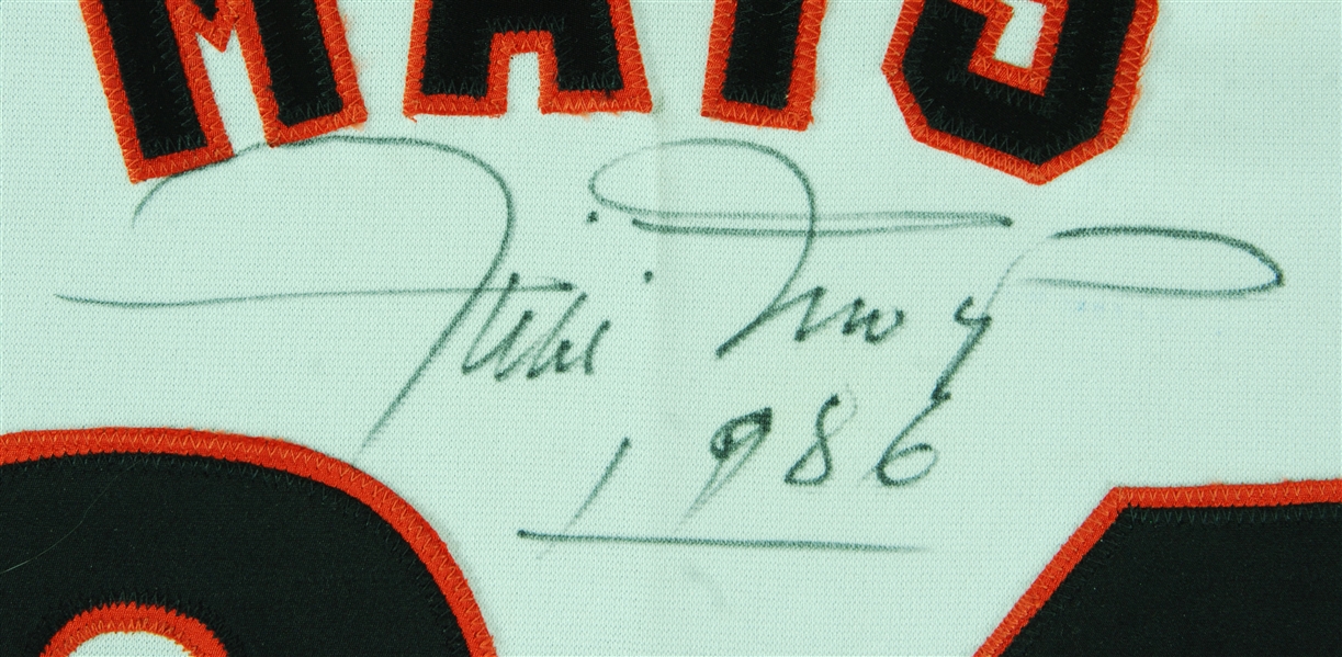 Willie Mays Signed Jersey Back (BAS)