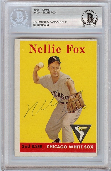 Nellie Fox Signed 1958 Topps No. 400 (BAS)