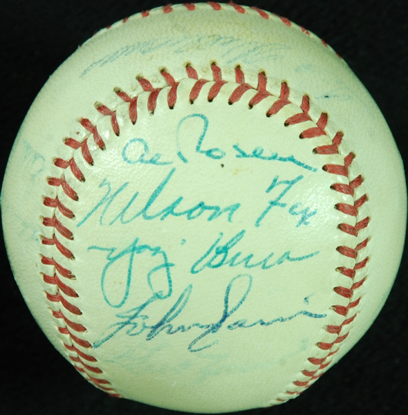 1953 All-Star Game Multi-Signed ONL Baseball with Nellie Fox, Ted Williams (16) (BAS)