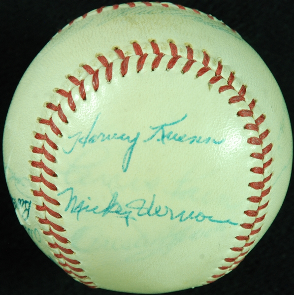 1953 All-Star Game Multi-Signed ONL Baseball with Nellie Fox, Ted Williams (16) (BAS)