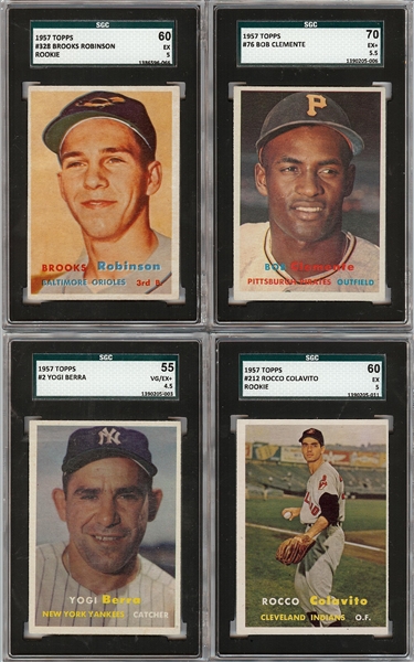 1957 Topps Baseball High-Grade Near Set With HOFers, Stars (391/407)