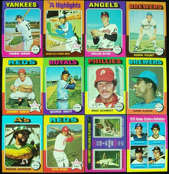 Super High-Grade 1975 Topps Baseball Complete Set (660)