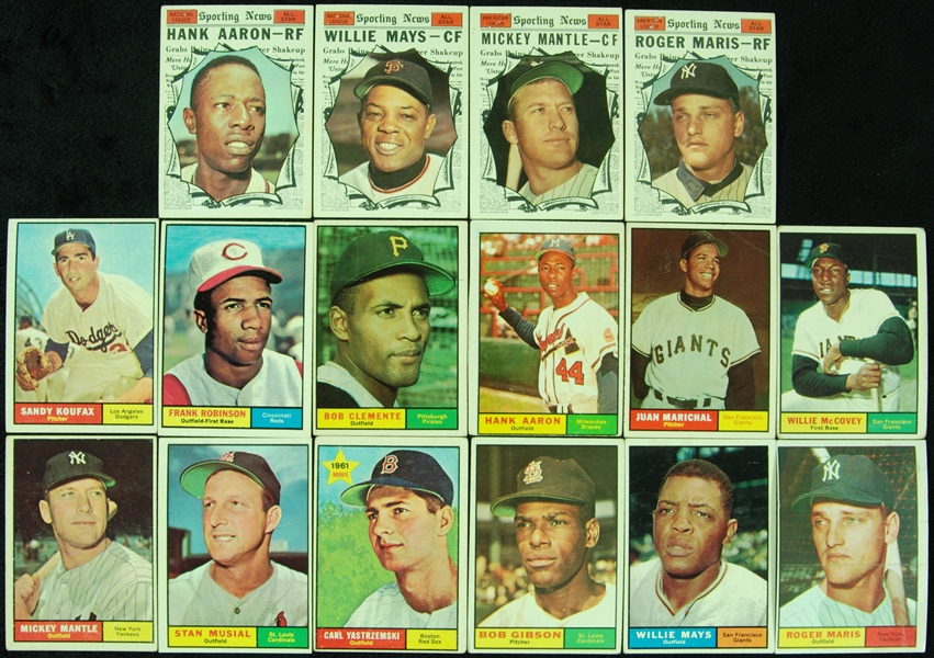 1961 Topps Baseball Near Set With HOFers, Stars (542/587)