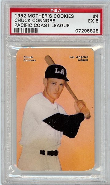 1952 Mother's Cookies PCL Chuck Connors No. 4 PSA 5