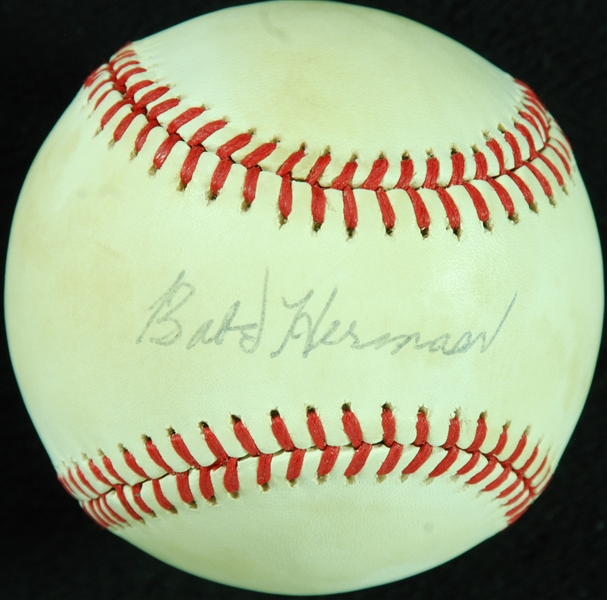 Babe Herman Single-Signed ONL Baseball (BAS)