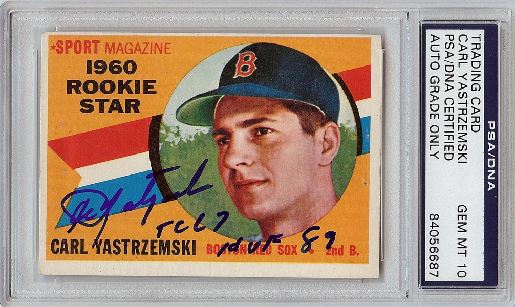 Carl Yastrzemski Signed 1960 Topps RC No. 148 (Graded PSA/DNA 10)