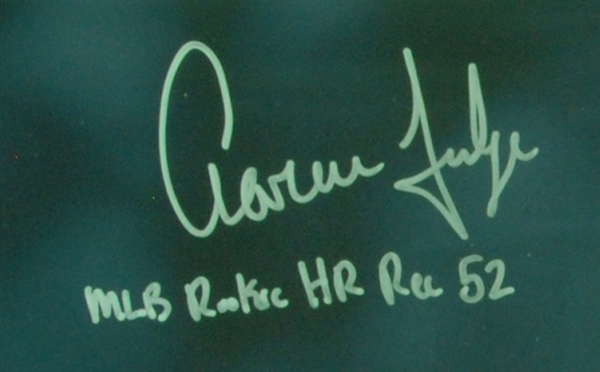 Aaron Judge Signed 16x20 Framed Photo Inscribed MLB Rookie HR Rec 52 (16/99) (Fanatics)