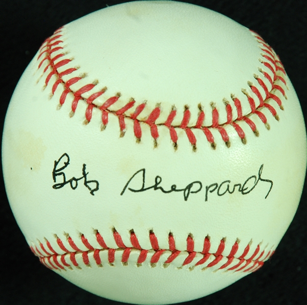 Bob Sheppard & Eddie Layton Signed OAL Baseball (JSA)