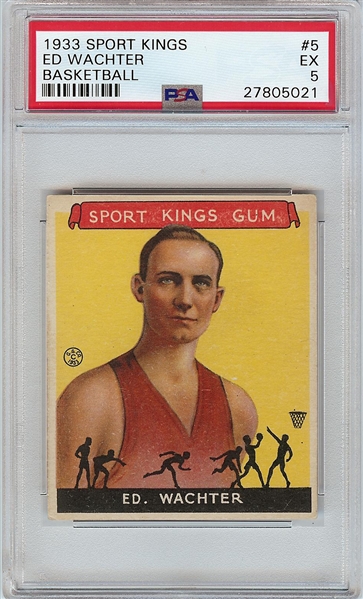 1933 Goudey Sport Kings Ed Wachter (Basketball) No. 5 PSA 5