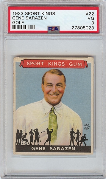 1933 Goudey Sport Kings Gene Sarazen (Golf) No. 22 PSA 3