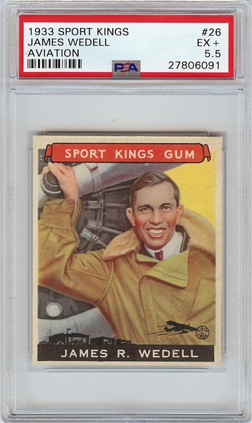 1933 Goudey Sport Kings James Wedell (Aviation) No. 26 PSA 5.5