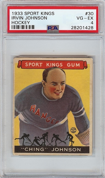 1933 Goudey Sport Kings Ching Johnson (Hockey) No. 30 PSA 4