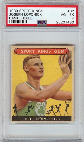 1933 Goudey Sport Kings Joe Lopchick (Basketball) No. 32 PSA 4