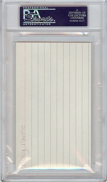 Mickey Mantle Signed 3x5 Index Card (Graded PSA/DNA 9)