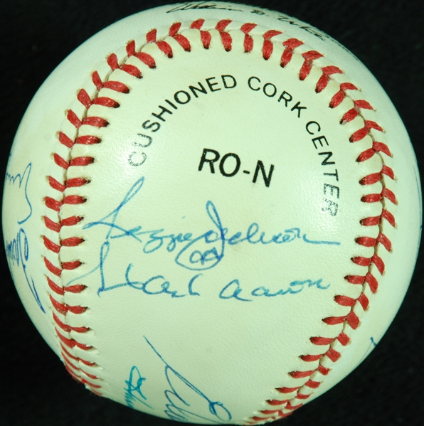 500 Home Run Club Multi-Signed ONL Baseball with Mantle, Williams, Aaron (11) (JSA)