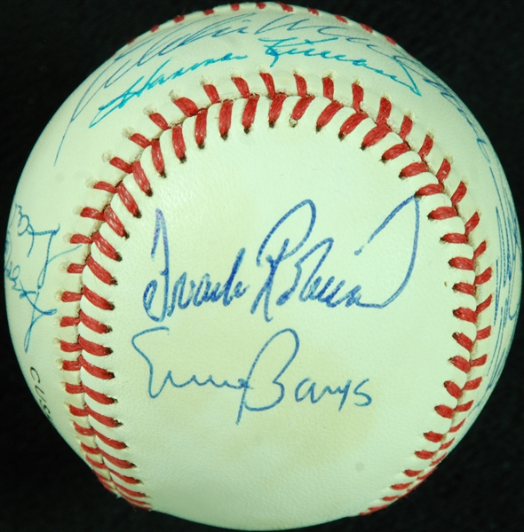 500 Home Run Club Multi-Signed ONL Baseball with Mantle, Williams, Aaron (11) (JSA)