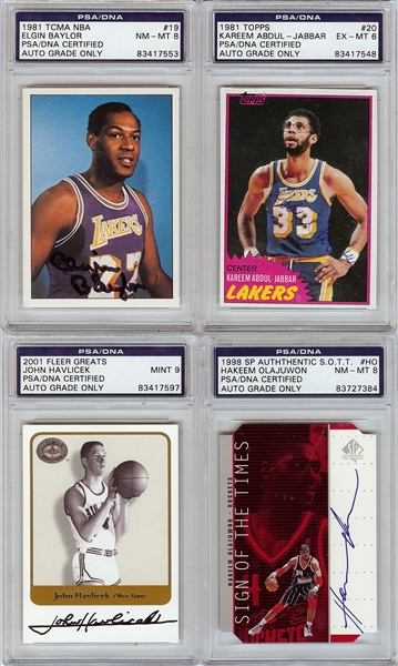 Lot Detail - Extraordinary NBA 50 Greatest Players Complete Signed Card ...