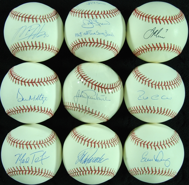 Single-Signed OML Baseball Group with Cano, Mattingly, Teixeira (9) (Steiner)