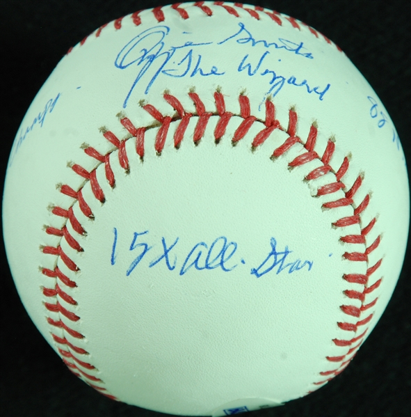 Ozzie Smith Single-Signed STAT Baseball with 6 Inscriptions (Steiner) (Graded PSA/DNA 10)