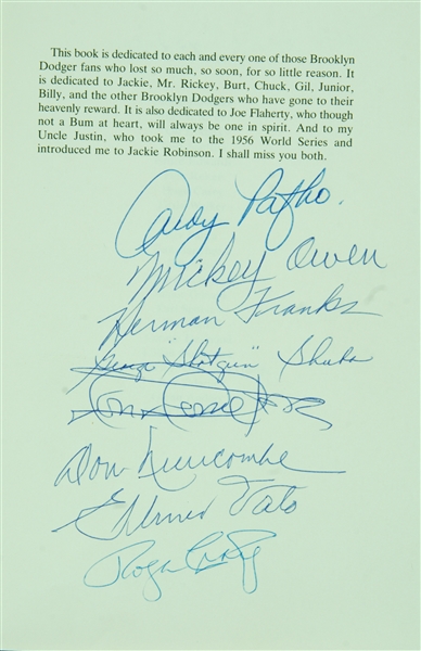 Multi-Signed Bums - An Oral History of the Brooklyn Dodgers Book with Koufax, Snider, Lasorda (15) (BAS)