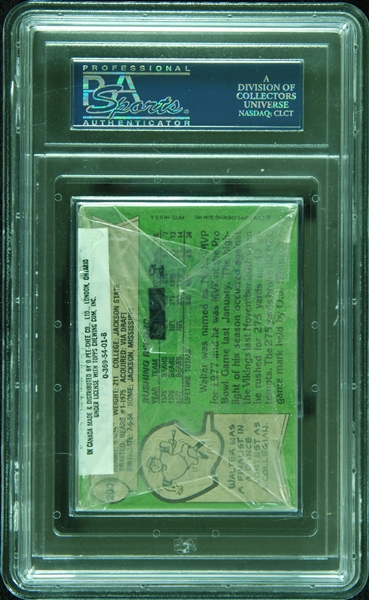 1978 Topps Football Cello Pack with Theismann (Top) & Walter Payton (Back) (Graded PSA 9)