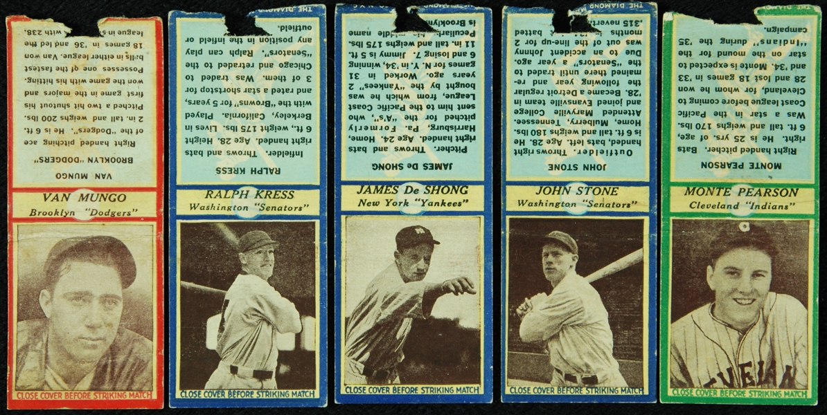 1935-36 Diamond Matchbooks (5)