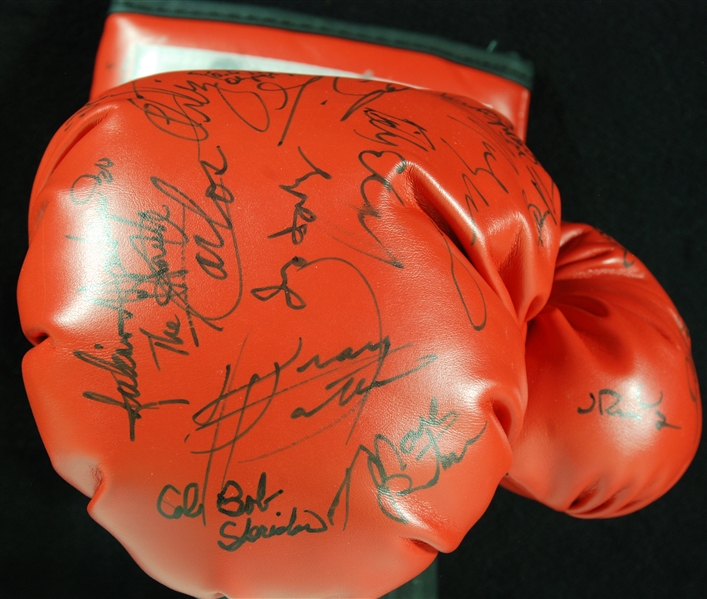 Boxing Greats Multi-Signed Boxing Glove (39) with Pernel Whitaker, Spinks, LaMotta (BAS)