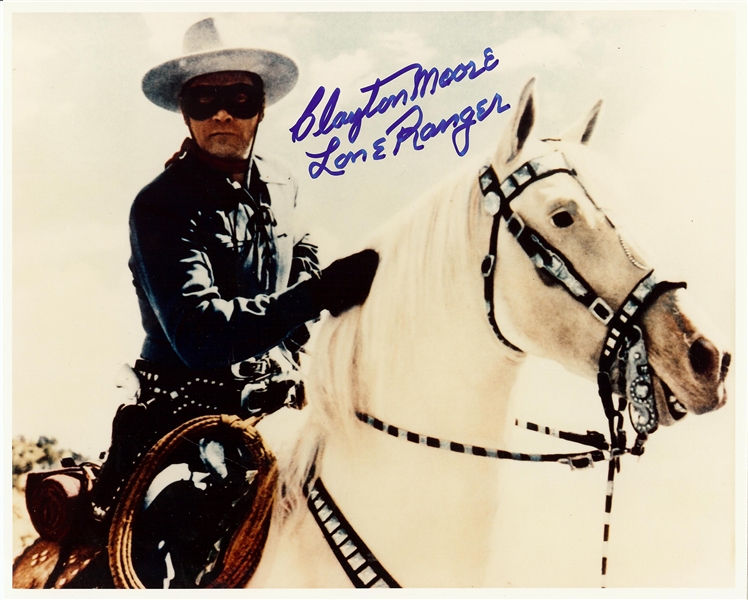 Clayton Moore Signed 8x10 Photo The Lone Ranger (BAS)