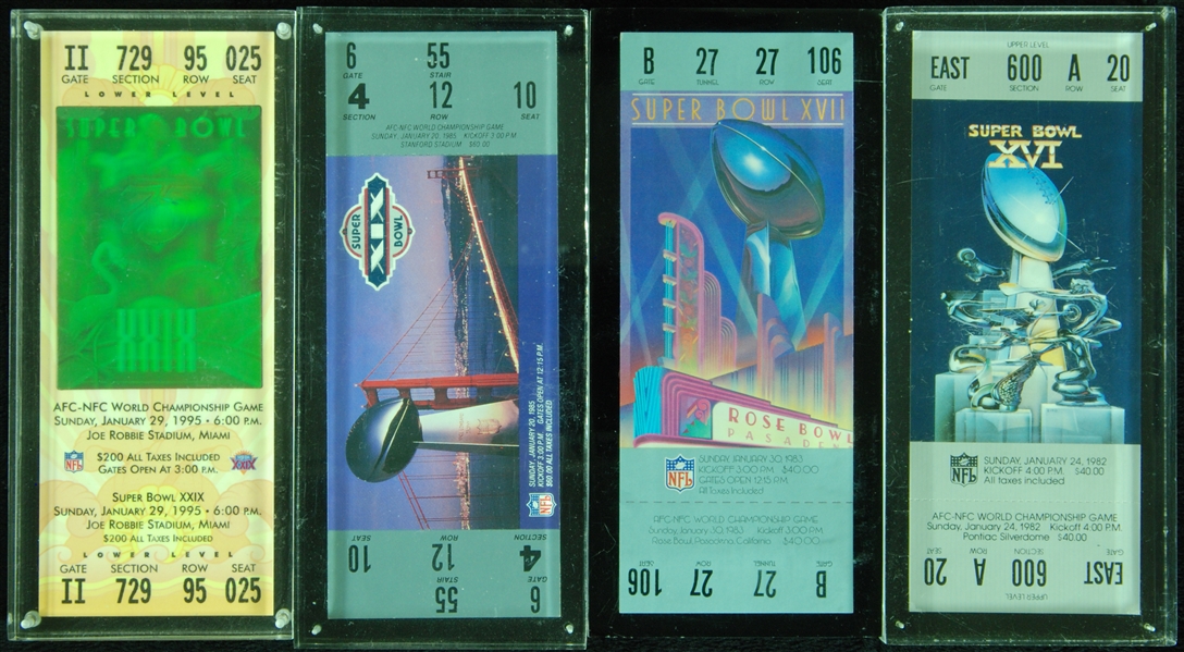 Commemorative Super Bowl Ticket Group from Bob Irsay Estate Auction (4)