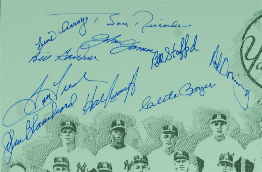 1961 New York Yankees Multi-Signed Murray Tinkelman Original Print (6/61) (20 Signatures) (BAS) 