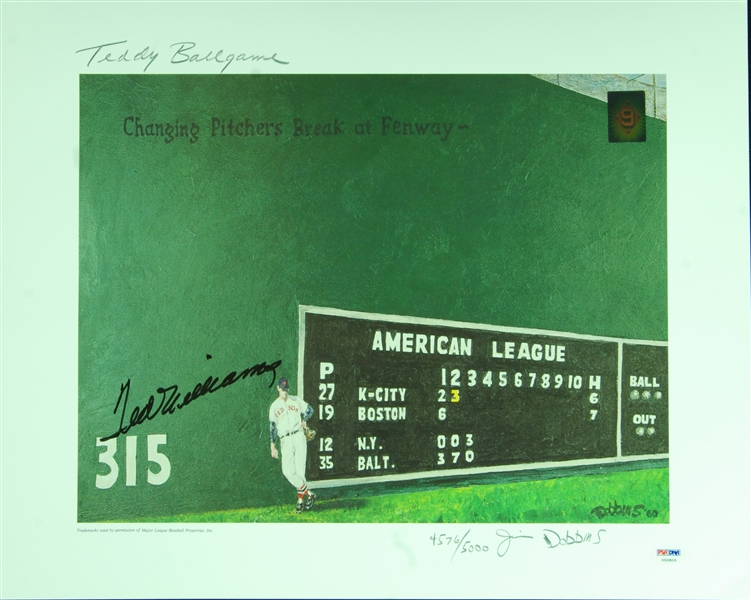 Ted Williams Signed Teddy Ballgame Poster (4576/5000) (PSA/DNA)