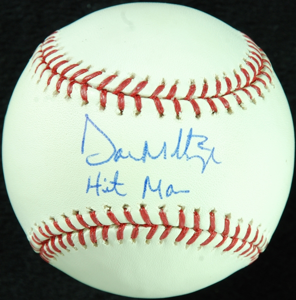 Don Mattingly Single-Signed OML Baseball Inscribed Hit Man (MLB) (Steiner)