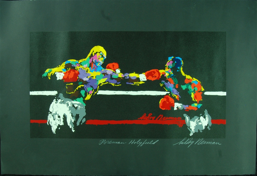 LeRoy Neiman Signed Foreman-Holyfield Lithograph (BAS)