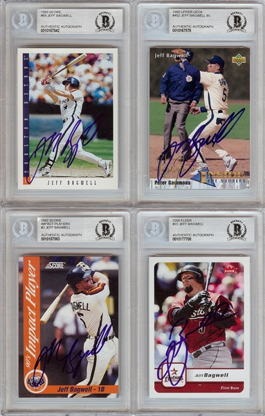 Jeff Bagwell Signed Card Group (4) (BAS)