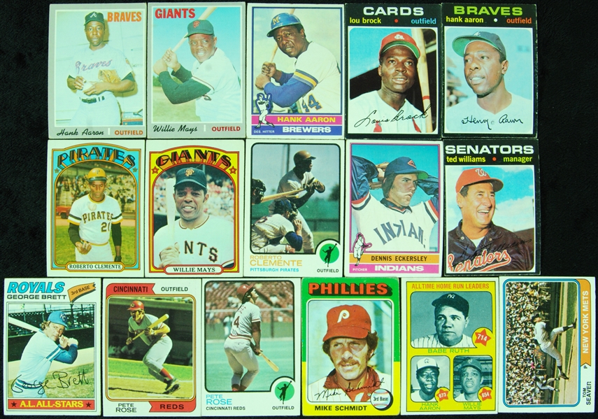 1970’s Topps Baseball Group With Nearly Six Dozen HOFers (134)