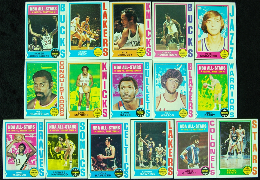 1974 Topps Basketball High-Grade Near Set (260/264)