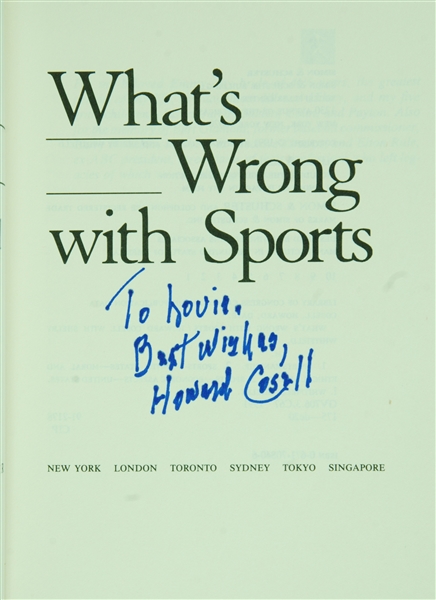 Howard Cosell Signed What's Wrong With Sports Book (BAS)