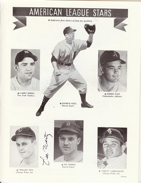 Multi-Signed 1951 All-Star Game Program with Greenberg, Sam Crawford (4) (BAS)