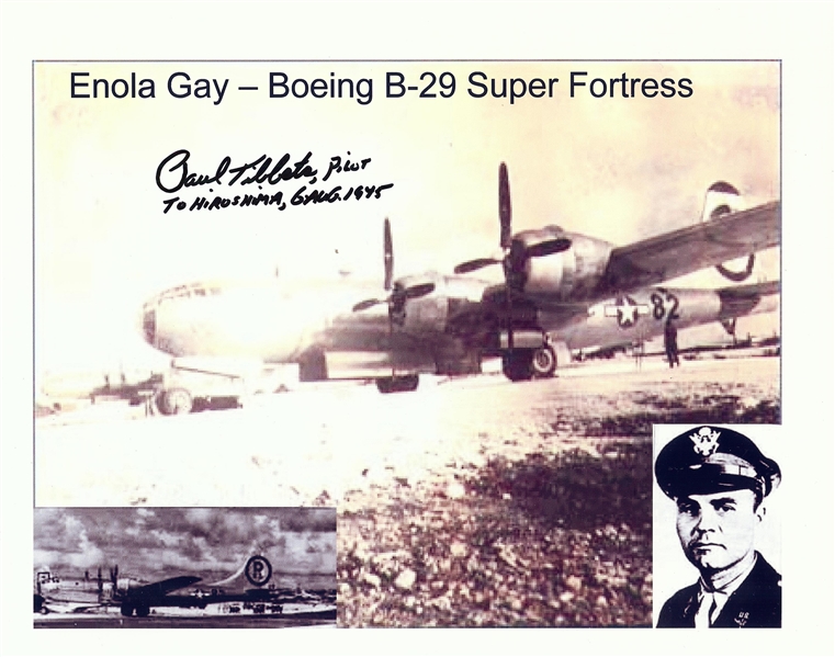Paul Tibbetts Signed 8x10 Photo Inscribed Pilot to Hiroshima, 6 Aug. 1945 (BAS)