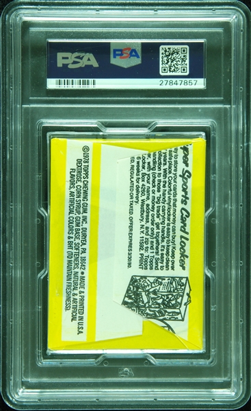 1979 Topps Baseball Wax Pack (Graded PSA 9)