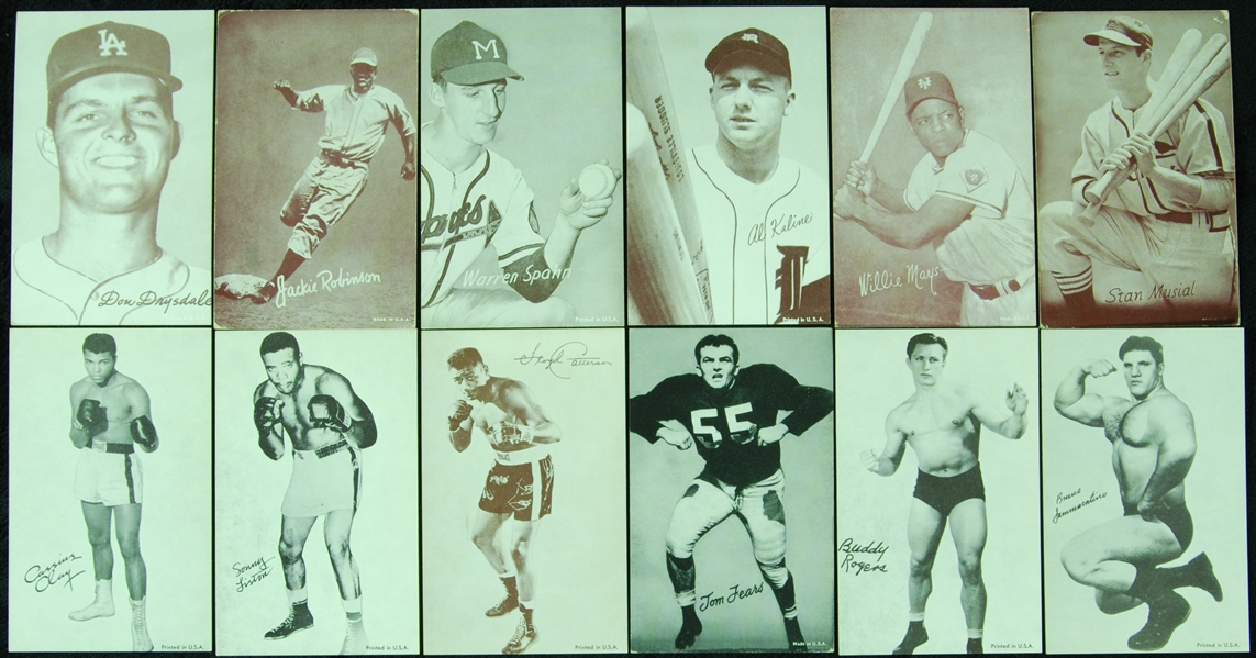 Vintage Exhibit Cards from Baseball, Football, Boxing and Wrestling (84)