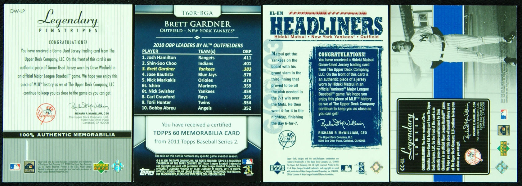 New York Yankees Uniform and Bat Cards (19)