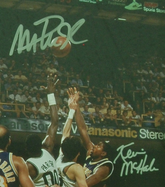 Magic, Bird, Worthy, McHale & Parish Signed 1987 NBA Finals Framed 16x20 Photo (PSA/DNA)