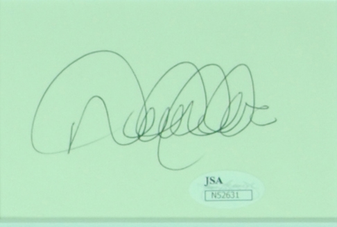 Derek Jeter Signed 3x5 Index Card Photo Display (JSA)