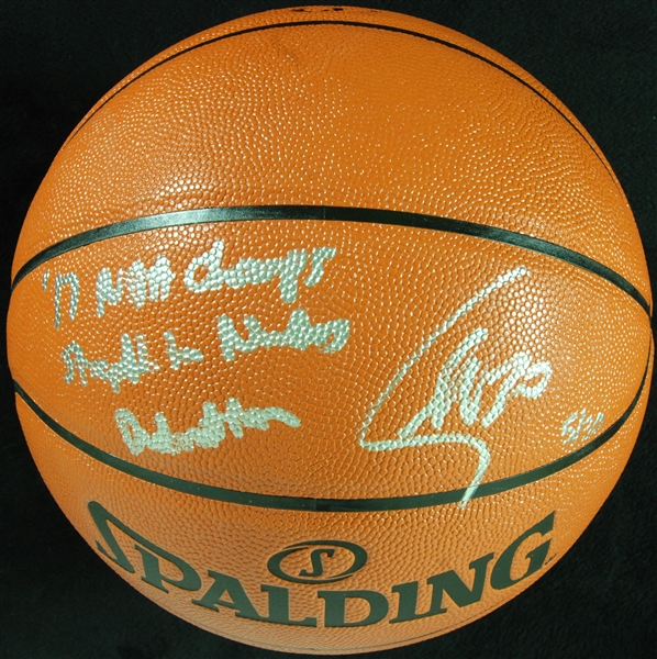 Stephen Curry Signed Spalding Basketball Inscribed 17 NBA Champs, Dub Nation (5/30) (Fanatics)