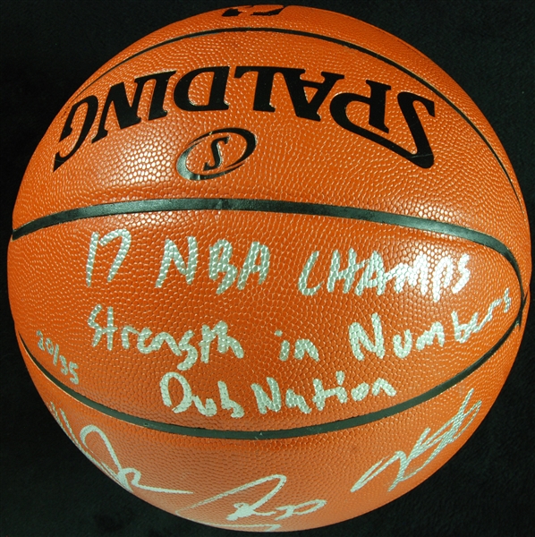 Stephen Curry, Klay Thompson & Kevin Durant Signed Basketball with Multiple Inscriptions (20/35) (Panini) (Fanatics)