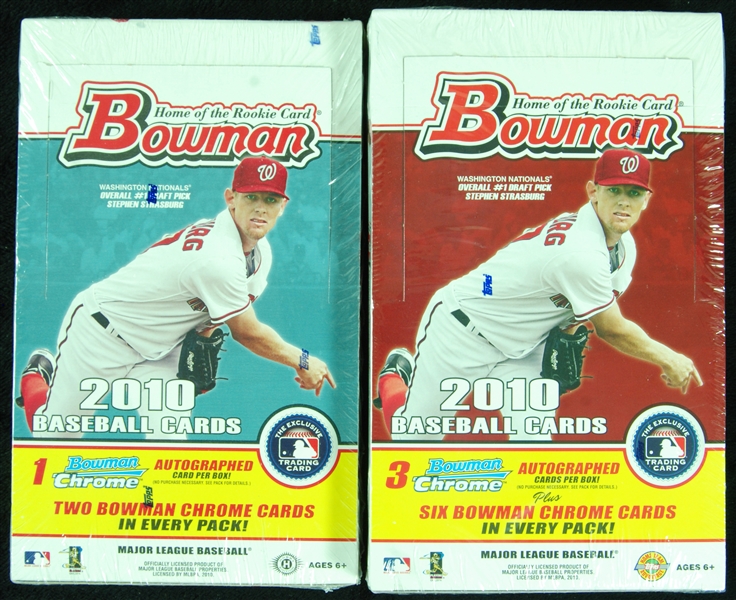 2010 Bowman Baseball Hobby & HTA Jumbo Boxes (2)